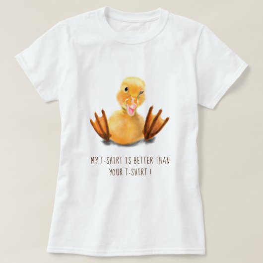 Gele deugende speelwink Funny Text T-Shirt (Design voorkant)