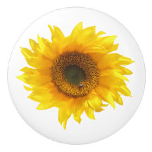 gele deurknop voor zonnebloemen