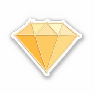 Gele Diamant Edelsteen Sieraden. 50 gouden bruilof Sticker