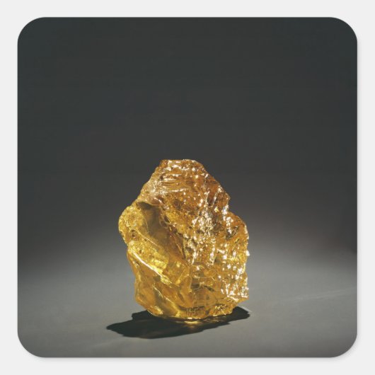 Gele diamant, ruw vierkante sticker (Voorkant)