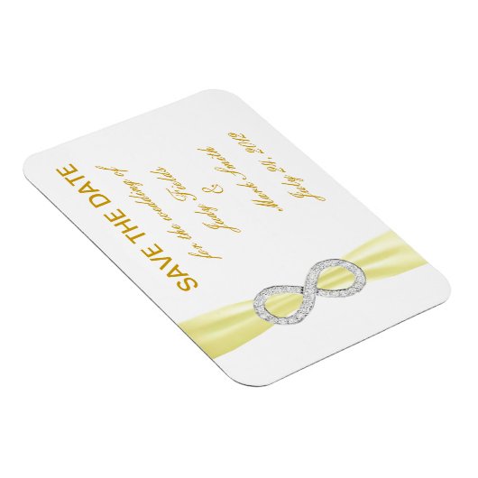 Gele diamanten oneindig sparen de Datum Magnet Magneet (Rechterzijde)