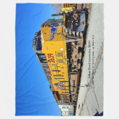 Gele diesellocomotieftrein - Naam Canvas toevoegen Fleece Deken (Voorkant)