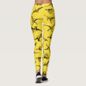 Gele dinosauriërs Leggings (Achterkant)