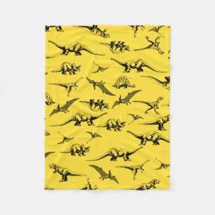 Gele dinosaurions Blanket Fleece Deken