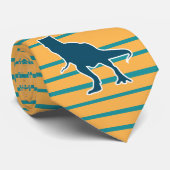 Gele dinosaurus T-rex jurassic Stropdas (Opgerold)