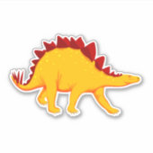 Gele dinosaurus terug naar school sticker (Voorkant)
