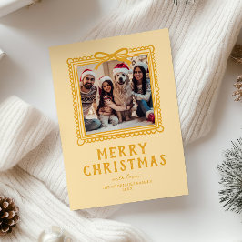 Gele Doodle Fotolijst Kerstmis Feestdagenkaart