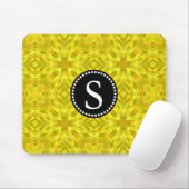 Gele driehoek Abstract Patroon zwart monogram Muismat (Met muis)