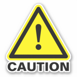 Gele driehoek voorzichtig teken vinylstickers sticker