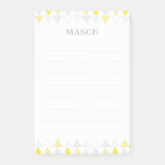 Gele Driehoeken Post it Notes (Voorkant)