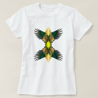 Gele Dubbele Vleugels Diamant Ontwerp T-shirt