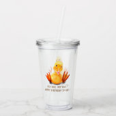 Gele Duck Verjaardag Acryl Tumbler Acryl Drinkbeker (Achterkant)