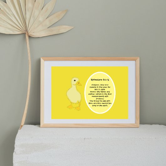Gele Duckie Bijbelvers Babykamer Poster