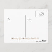 Gele Duckie, Vijver & Cattails 1e verjaardag Briefkaart (Achterkant)