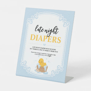 Gele Ducky Late Night Luiers Pedalstal Teken Reclamebord Met Voetstuk