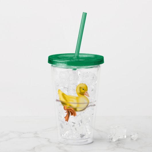 Gele eend Acryl Tumbler Acryl Drinkbeker (Achterkant ijs)