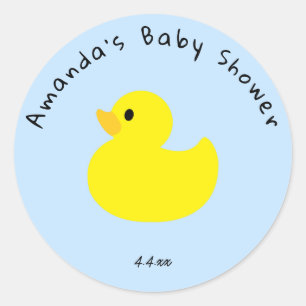 Gele Eend - Baby Shower Ronde Sticker