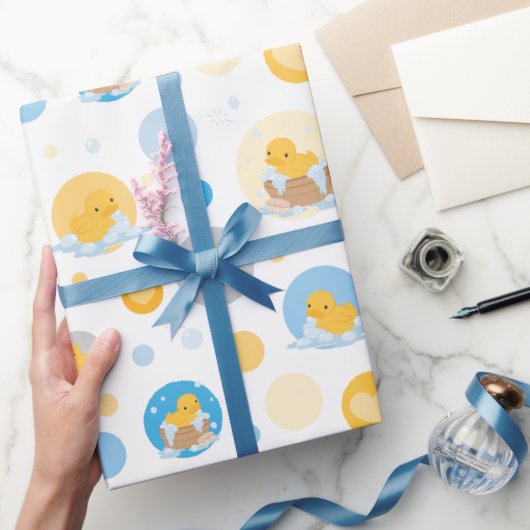 Gele eend bubbel bad cadeau inpakpapier (Geschenken)