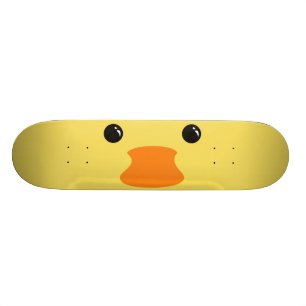 Gele Eend Cute Dierengezicht Ontwerp Skateboard