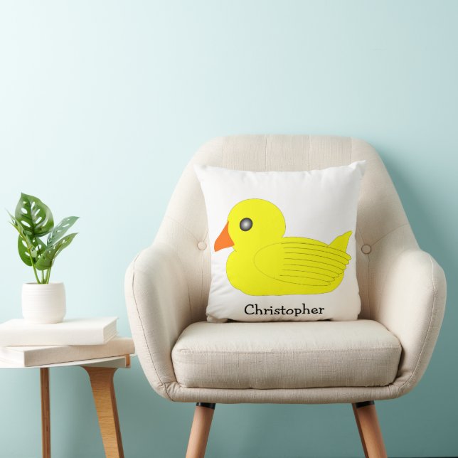 Gele Eend Design Gepersonaliseerd Kussen (Stoel)