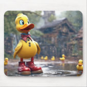 Gele eend met rode regenlaarzen muismat (Voorkant)