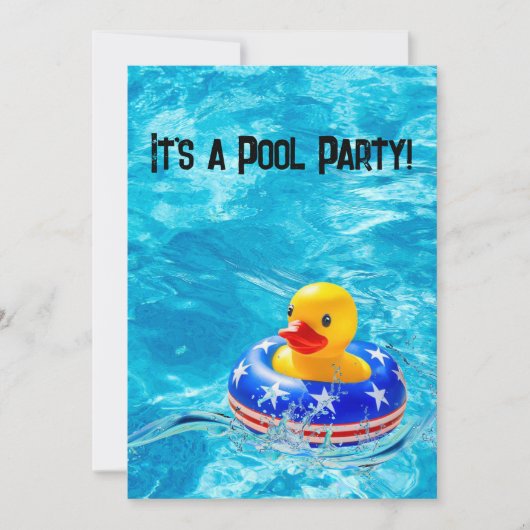 Gele eend voor patriottisch zwembadfeest  kaart (Voorkant)