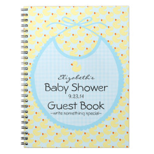 Gele eenden en Blue Baby Baby shower Guest Book Notitieboek
