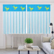 Gele eenden Hemelblauw Wit Verticale Strepen
