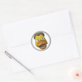 Gele eenden ronde sticker (Envelop)