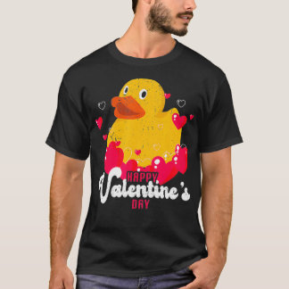 Gele eenden Rubber eend hartbel Valentijnse  da T-shirt