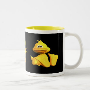 Gele eenden tweekleurige koffiemok