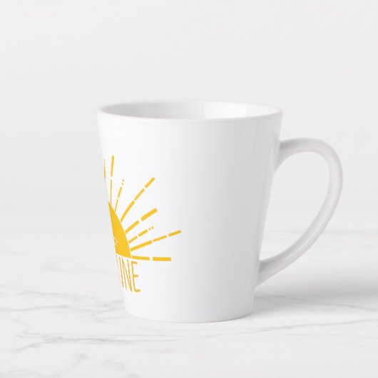 Gele eenvoudige Hallo zonneschijn Latte Mok (Rechts)