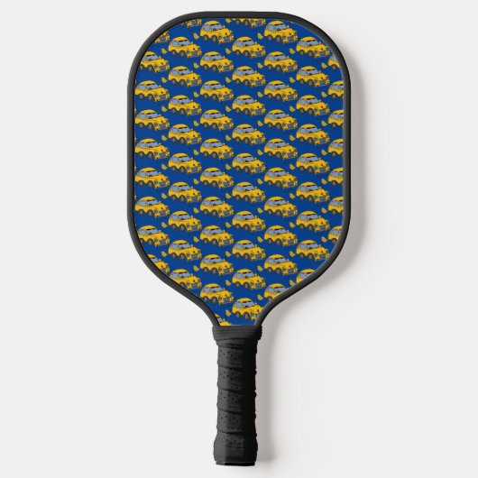 Gele elektrische auto Pickleball Paddle (Achterkant)