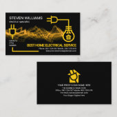 Gele elektrische stroomkringen bliksemelektricien visitekaartje (Voorkant / Achterkant)