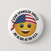 Gele emoji gezicht ronde button 5,7 cm (Voorkant)