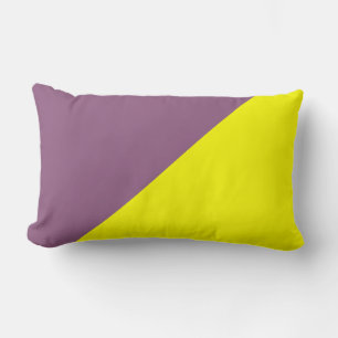 Gele en Antiek fuchsie Solid Color Background Kussen