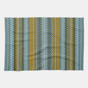 Gele en blauwe avy Stripes Theedoek