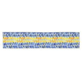 Gele en blauwe bladeren korte tafelloper (Horizontaal)