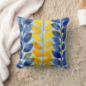 Gele en blauwe bladeren kussen (Deken)