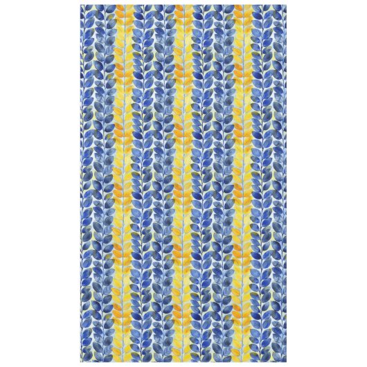 Gele en blauwe bladeren tafelkleed (Voorkant)