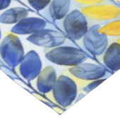 Gele en blauwe bladeren tafelkleed (Gekanteld)