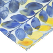Gele en blauwe bladeren tafelkleed (Gekanteld)