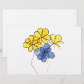 Gele en blauwe bloemen briefpapier (Voorkant / Achterkant)