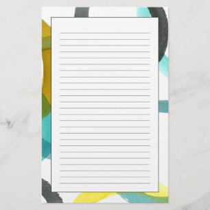 Gele en blauwe cirkels met elkaar verbinden briefpapier