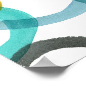 Gele en blauwe cirkels met elkaar verbinden poster (Hoek)