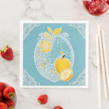 Gele en blauwe fruitpatronen AI-kunst
