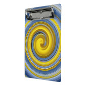 Gele en blauwe spiraal mini klembord (Angled2)