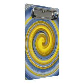 Gele en blauwe spiraal mini klembord (Schuin)