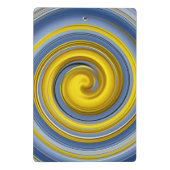 Gele en blauwe spiraal mini klembord (Achterkant)