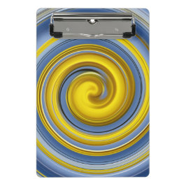 Gele en blauwe spiraal mini klembord